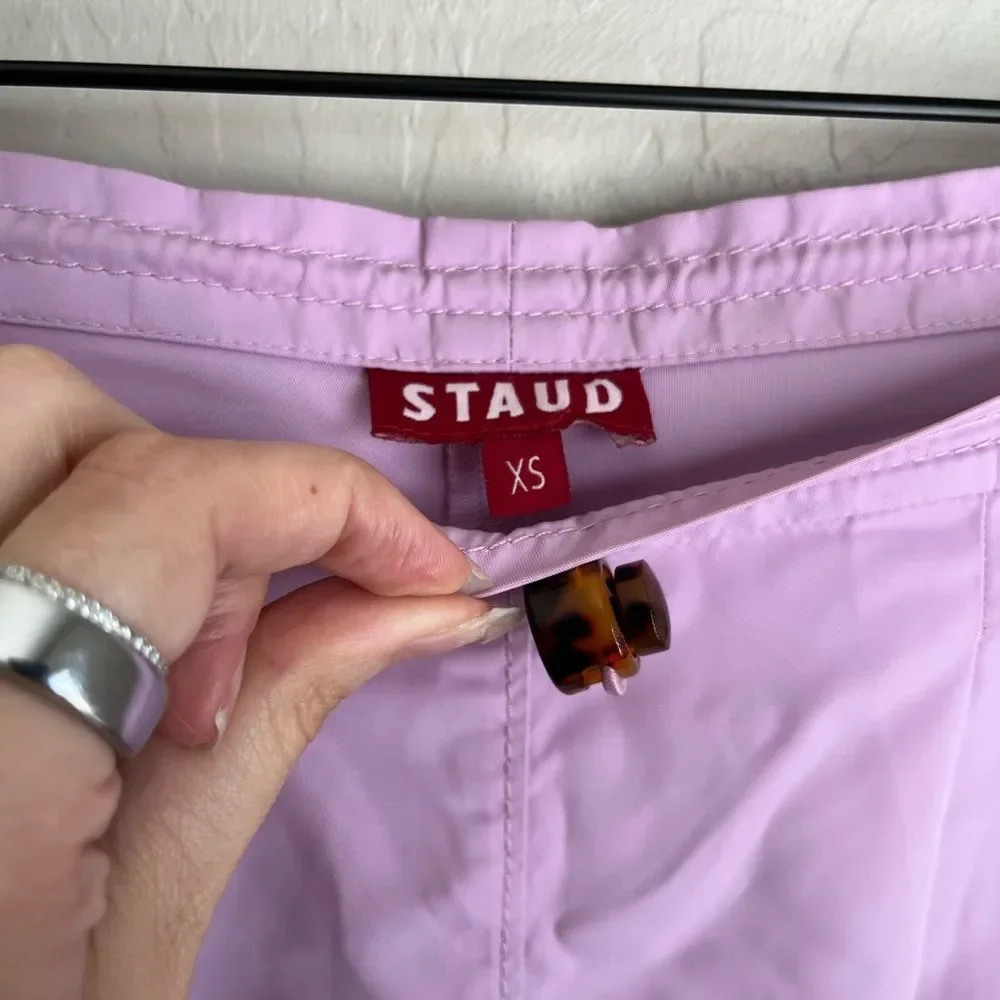 Staud Coconut Nylon Shorts Pull Cord Waist Lavender Purple Size XS